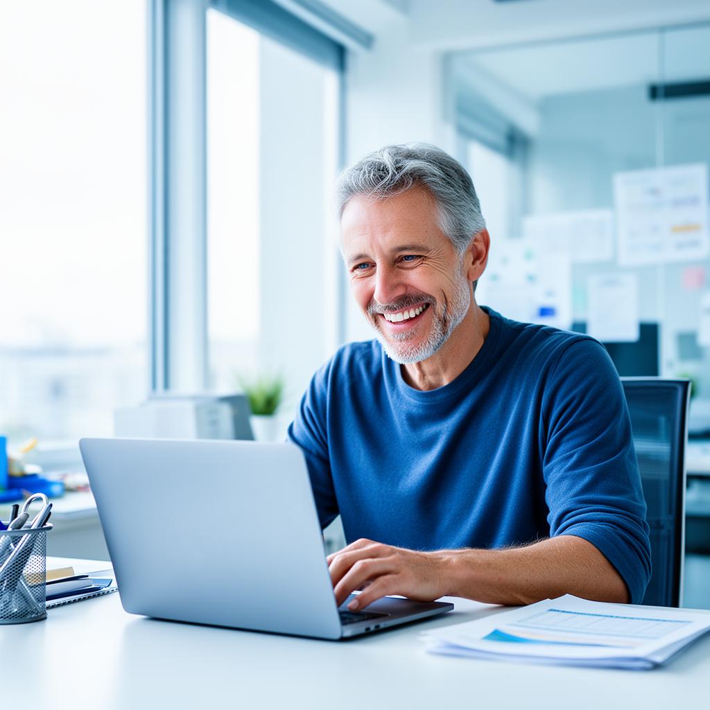 Person feeling focused and sharp at work after using Harmobrain